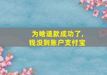 为啥退款成功了,钱没到账户支付宝