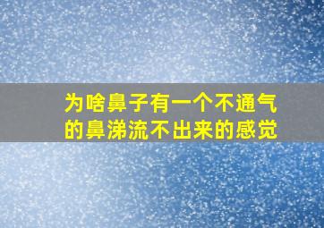 为啥鼻子有一个不通气的鼻涕流不出来的感觉