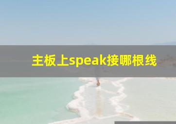 主板上speak接哪根线