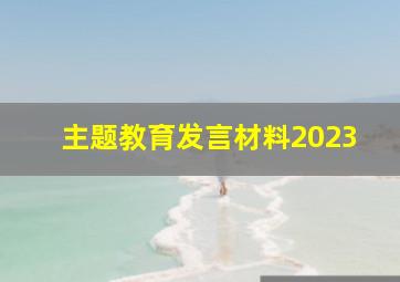 主题教育发言材料2023