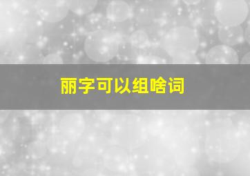 丽字可以组啥词