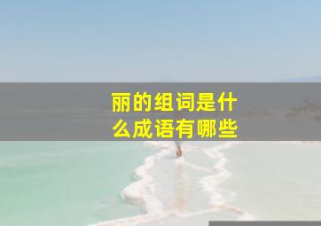 丽的组词是什么成语有哪些