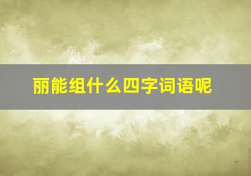 丽能组什么四字词语呢