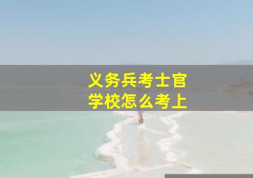 义务兵考士官学校怎么考上