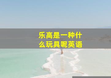 乐高是一种什么玩具呢英语