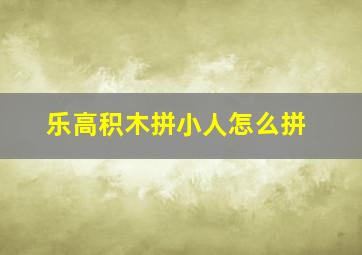 乐高积木拼小人怎么拼