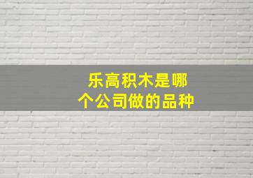 乐高积木是哪个公司做的品种