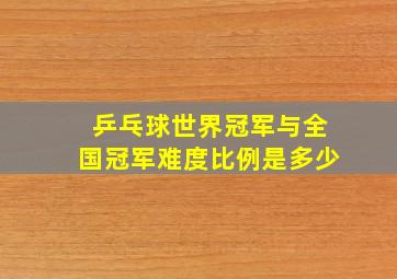 乒乓球世界冠军与全国冠军难度比例是多少