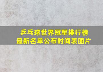 乒乓球世界冠军排行榜最新名单公布时间表图片