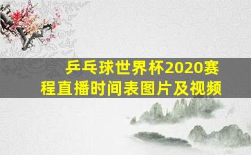 乒乓球世界杯2020赛程直播时间表图片及视频