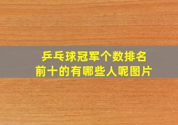 乒乓球冠军个数排名前十的有哪些人呢图片