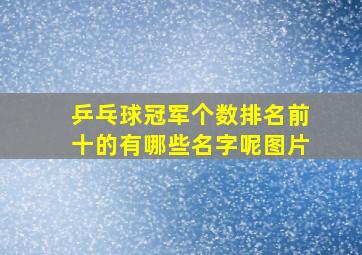 乒乓球冠军个数排名前十的有哪些名字呢图片