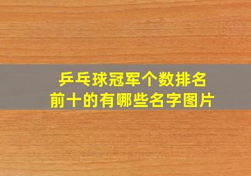 乒乓球冠军个数排名前十的有哪些名字图片