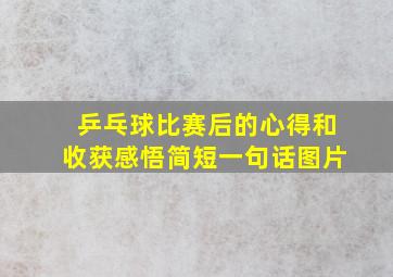 乒乓球比赛后的心得和收获感悟简短一句话图片