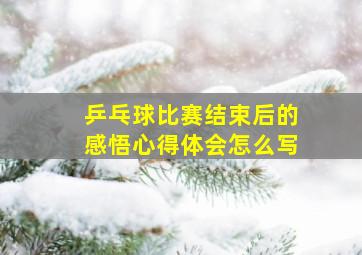 乒乓球比赛结束后的感悟心得体会怎么写