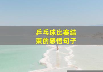 乒乓球比赛结束的感悟句子