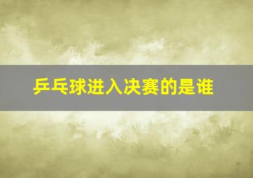 乒乓球进入决赛的是谁