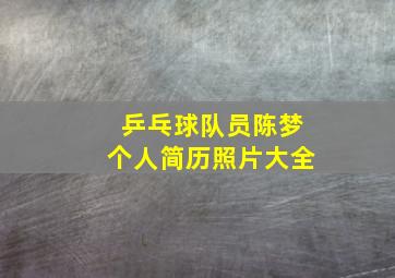 乒乓球队员陈梦个人简历照片大全