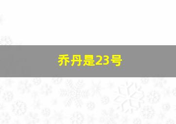 乔丹是23号