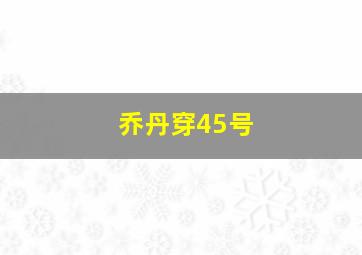 乔丹穿45号