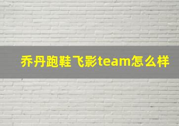 乔丹跑鞋飞影team怎么样