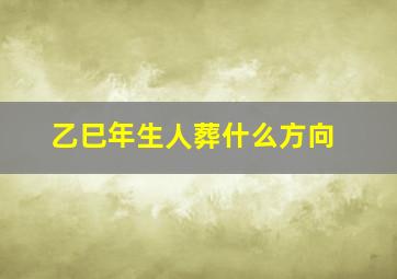 乙巳年生人葬什么方向