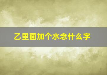 乙里面加个水念什么字