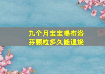 九个月宝宝喝布洛芬颗粒多久能退烧