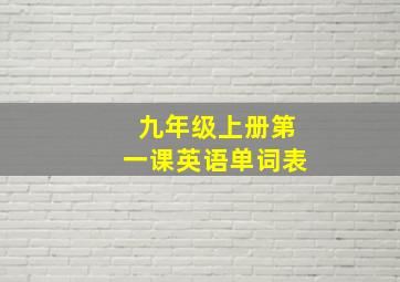 九年级上册第一课英语单词表