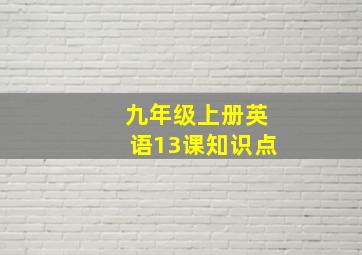 九年级上册英语13课知识点