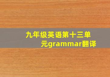 九年级英语第十三单元grammar翻译