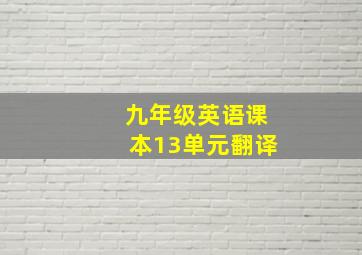 九年级英语课本13单元翻译