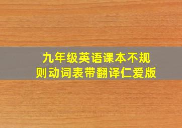 九年级英语课本不规则动词表带翻译仁爱版