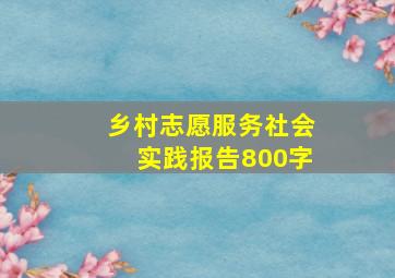 乡村志愿服务社会实践报告800字