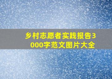 乡村志愿者实践报告3000字范文图片大全