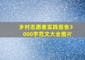 乡村志愿者实践报告3000字范文大全图片