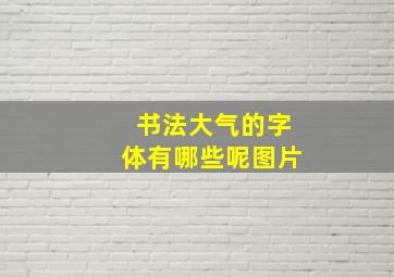 书法大气的字体有哪些呢图片