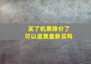 买了机票降价了可以退票重新买吗