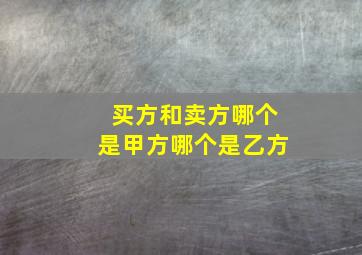 买方和卖方哪个是甲方哪个是乙方