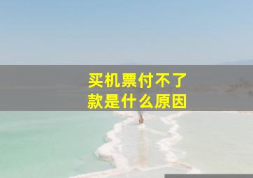 买机票付不了款是什么原因