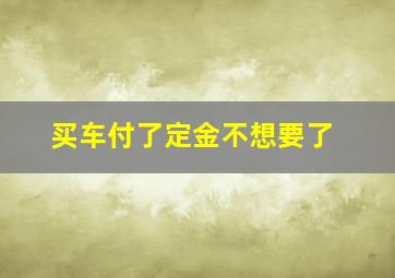 买车付了定金不想要了