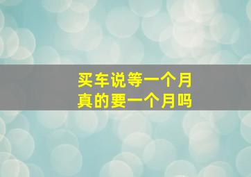 买车说等一个月真的要一个月吗