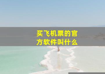 买飞机票的官方软件叫什么