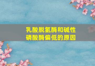 乳酸脱氢酶和碱性磷酸酶偏低的原因