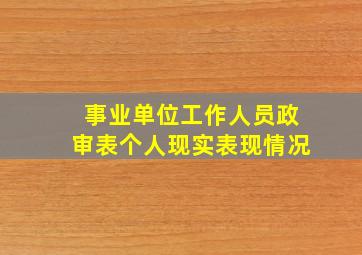 事业单位工作人员政审表个人现实表现情况