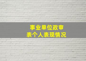 事业单位政审表个人表现情况