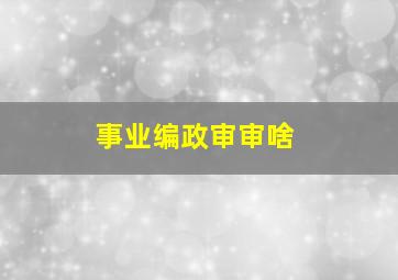 事业编政审审啥