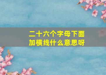 二十六个字母下面加横线什么意思呀