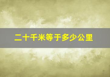 二十千米等于多少公里