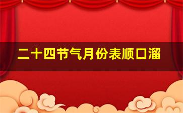 二十四节气月份表顺口溜